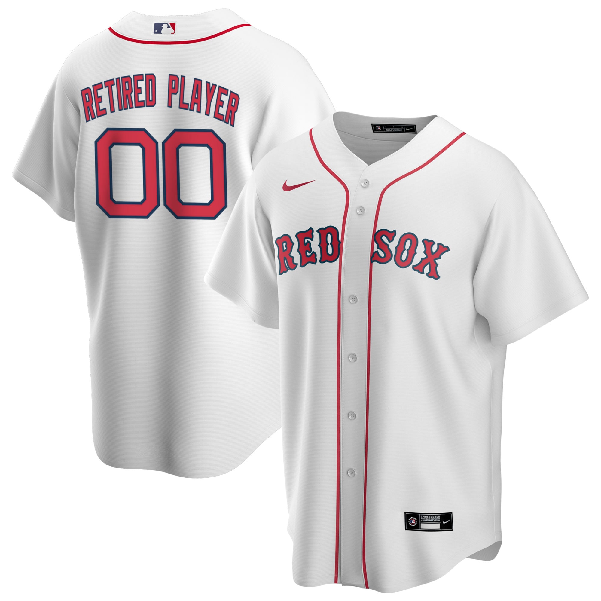 Alternative view of Boston Red Sox Home Pick-a-player Retired Roster Replica Jersey – White
