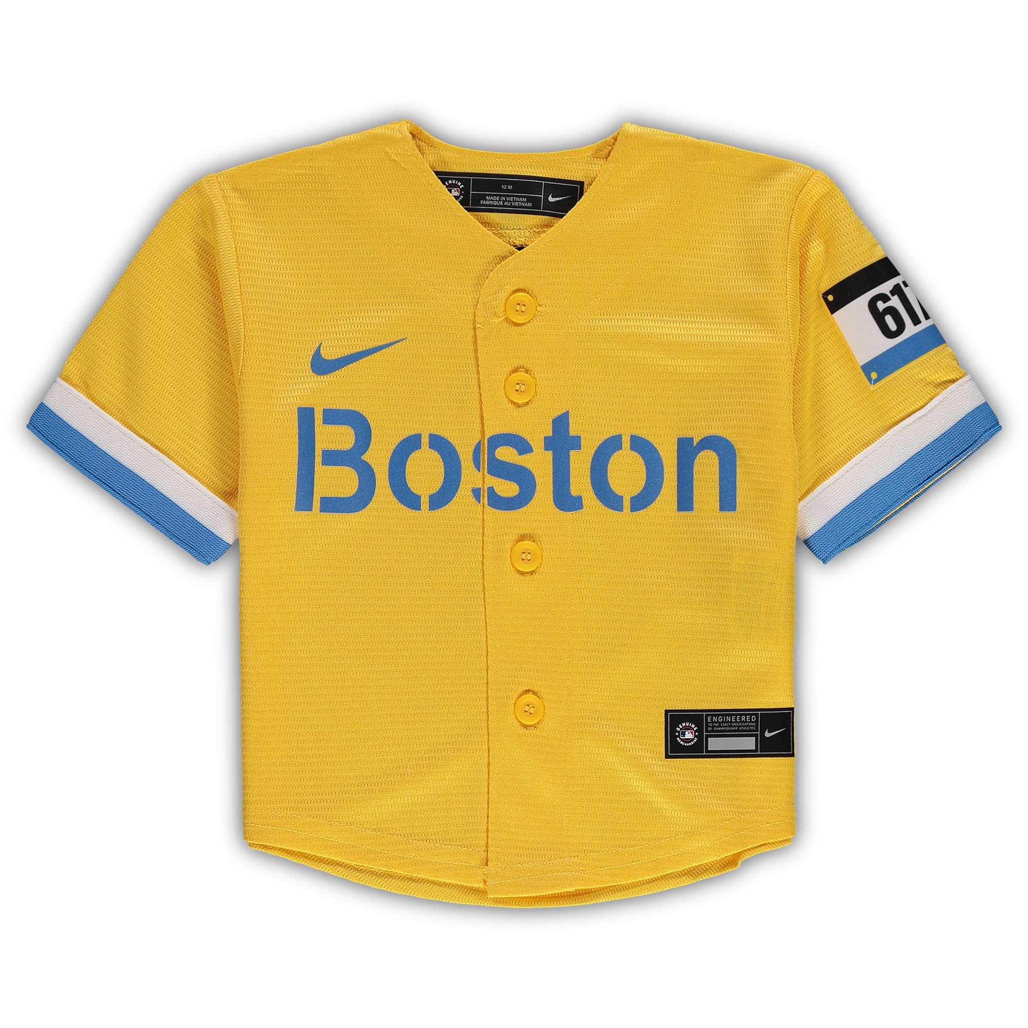 Alternative view of Boston Red Sox Infant Mlb City Connect Replica Jersey - Gold