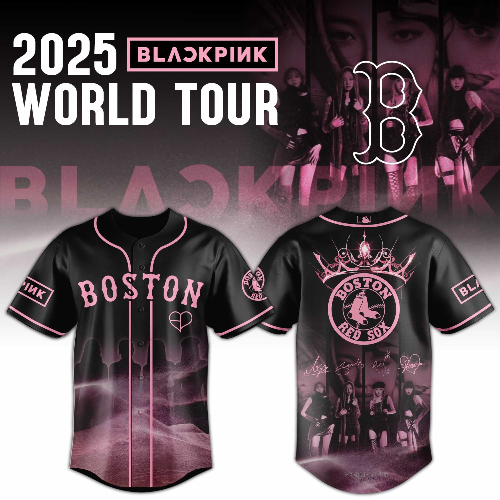 Boston Red Sox Mlb X Blackpink 2025 World Tour Baseball Jersey
