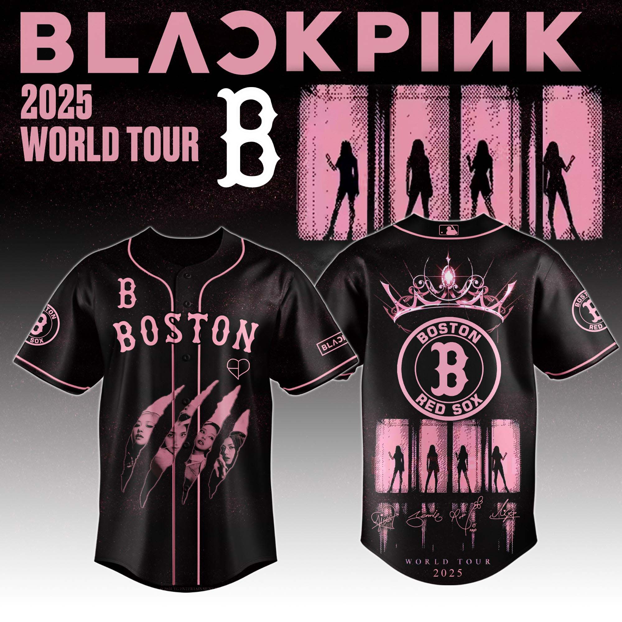 Boston Red Sox Mlb X Blackpink All Star Baseball Jersey
