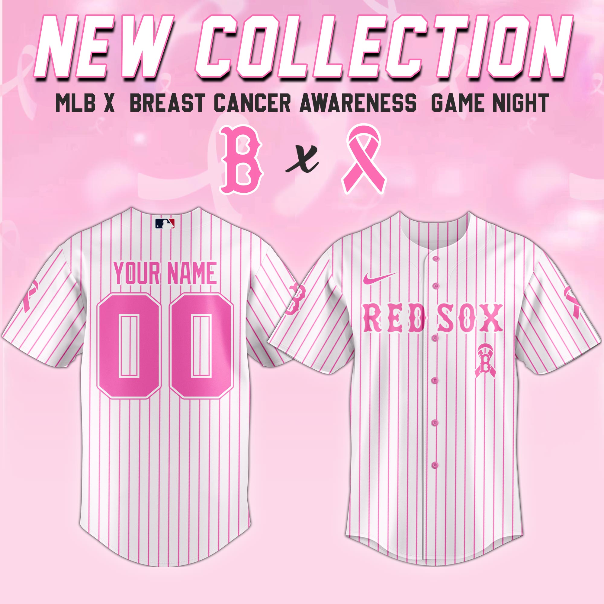 Boston Red Sox Mlb X Breast Cancer Awareness Month United In Pink Baseball Jersey