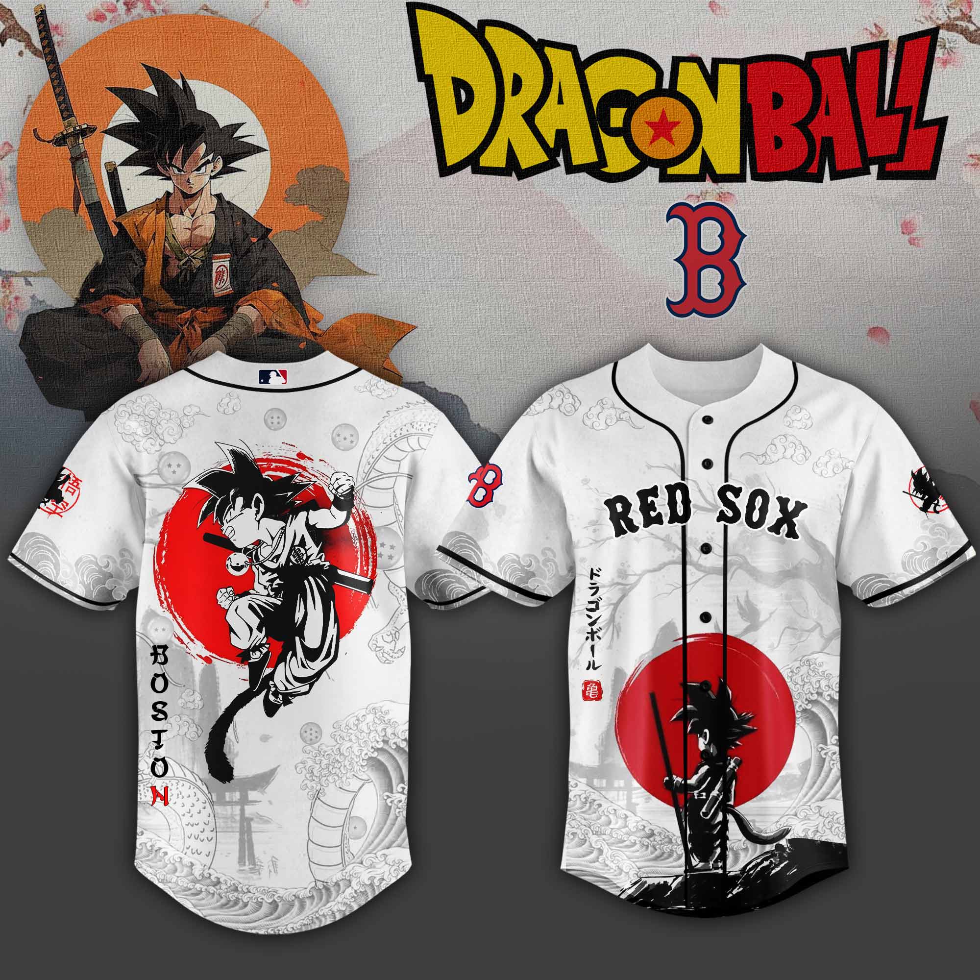 Boston Red Sox Mlb X Dragon Ball Super Saiyan Baseball Jersey Collection