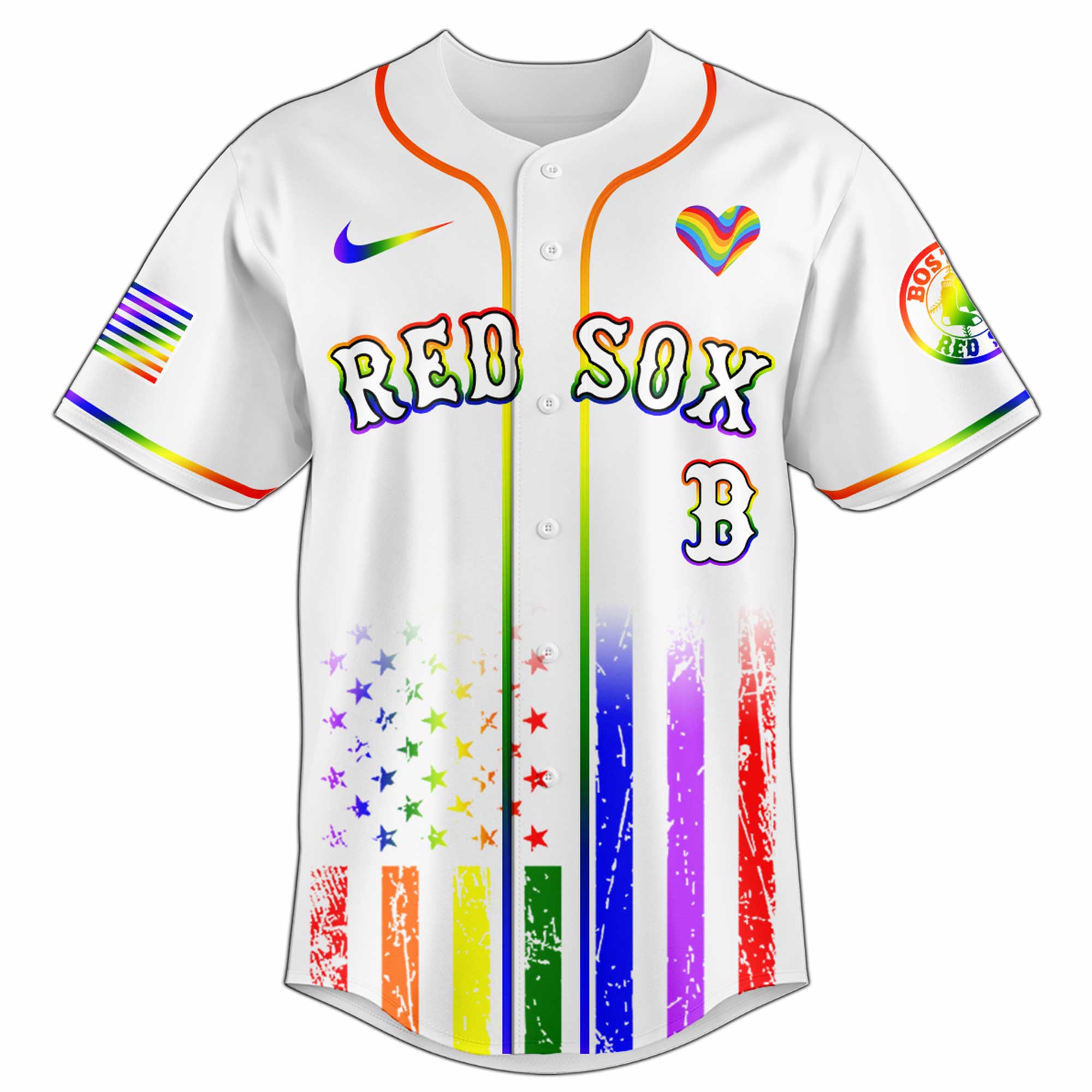Alternative view of Boston Red Sox Mlb X Happy Pride Month Limited Edition Jersey 2025