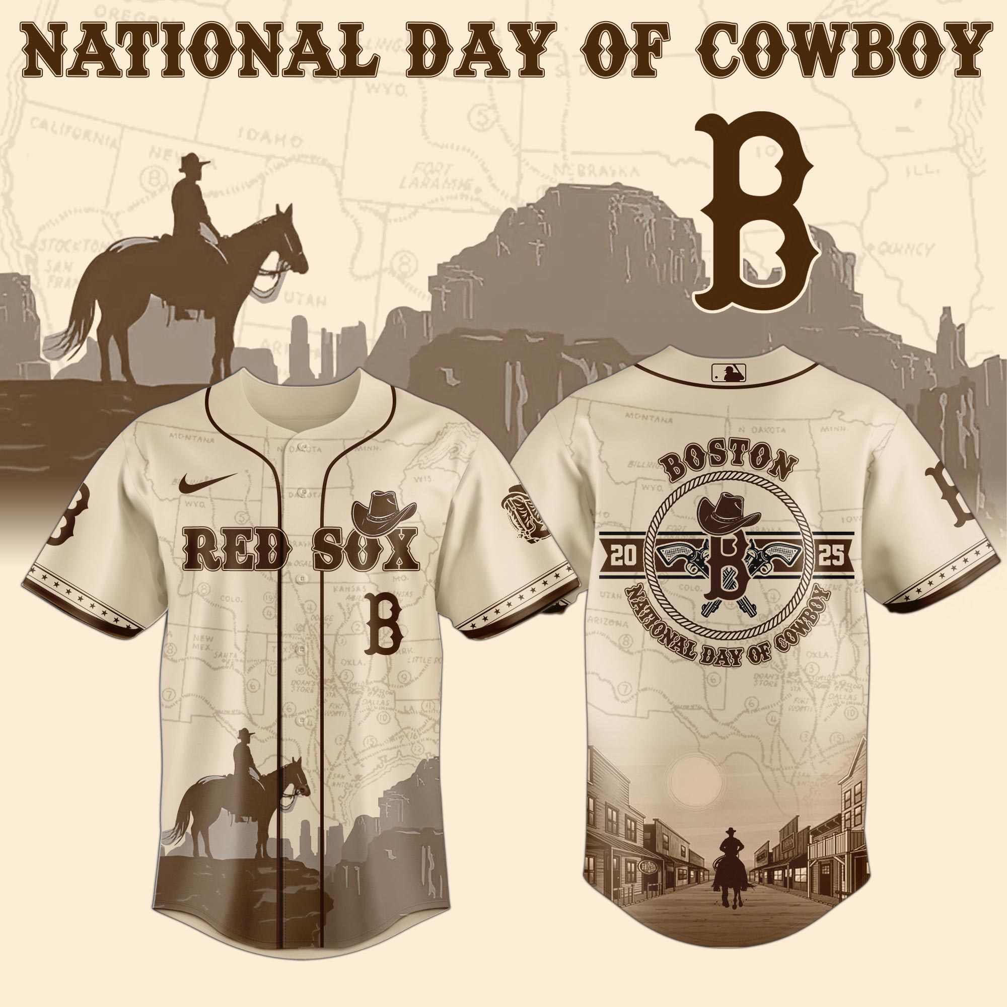 Boston Red Sox Mlb X National Day Of Cowboy Baseball Jersey
