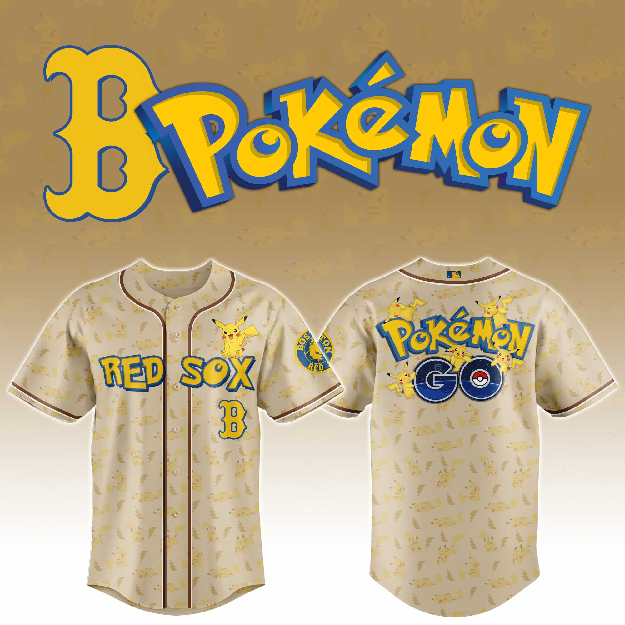 Boston Red Sox Mlb X Pokemon Go Baseball Jersey