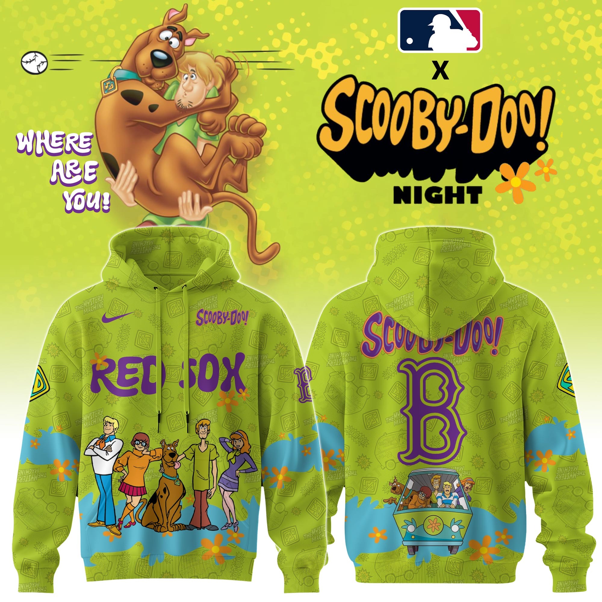 Boston Red Sox Mlb X Scooby Doo Custom Hoodie Editions Limited