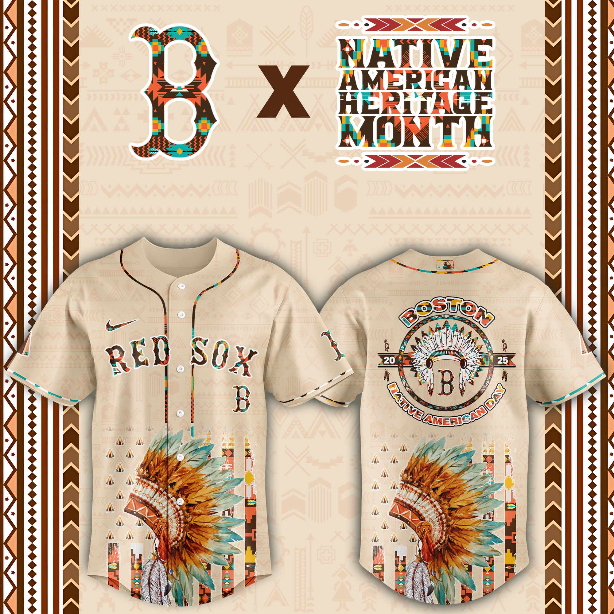 Boston Red Sox Native American Heritage Month Baseball Jersey