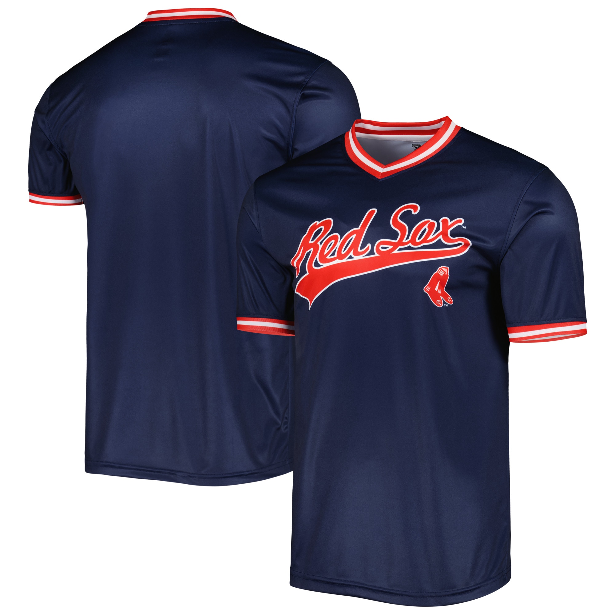 Alternative view of Boston Red Sox Stitches Cooperstown Collection Team Baseball Jersey – Navy
