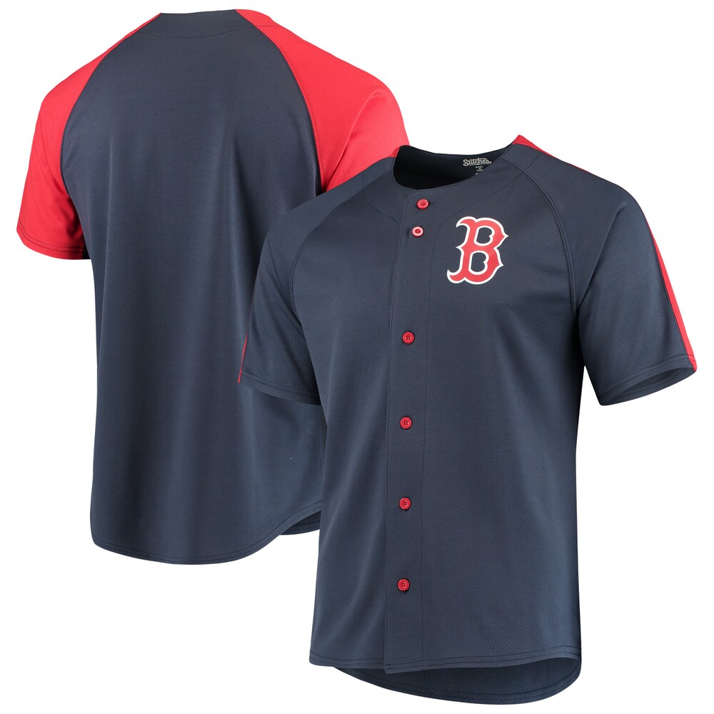 Boston Red Sox Stitches Logo Button-up Baseball Jersey - Navy