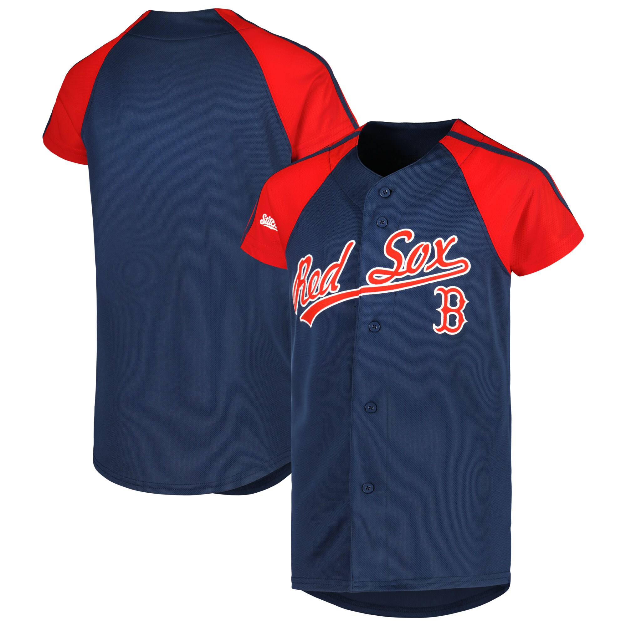 Alternative view of Boston Red Sox Stitches Youth Team Baseball Jersey - Navy/red