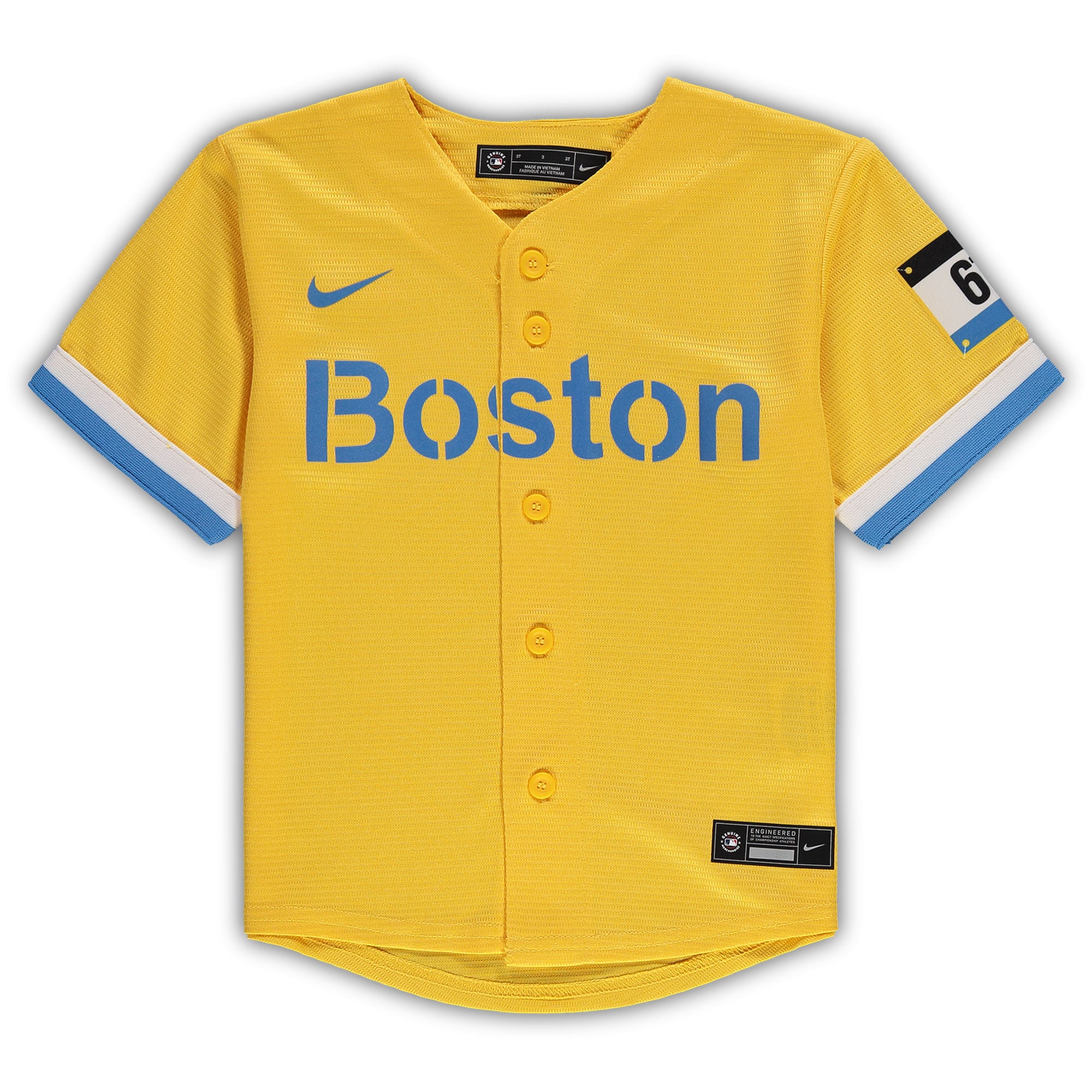 Alternative view of Boston Red Sox Toddler Mlb City Connect Replica Team Baseball Jersey - Gold