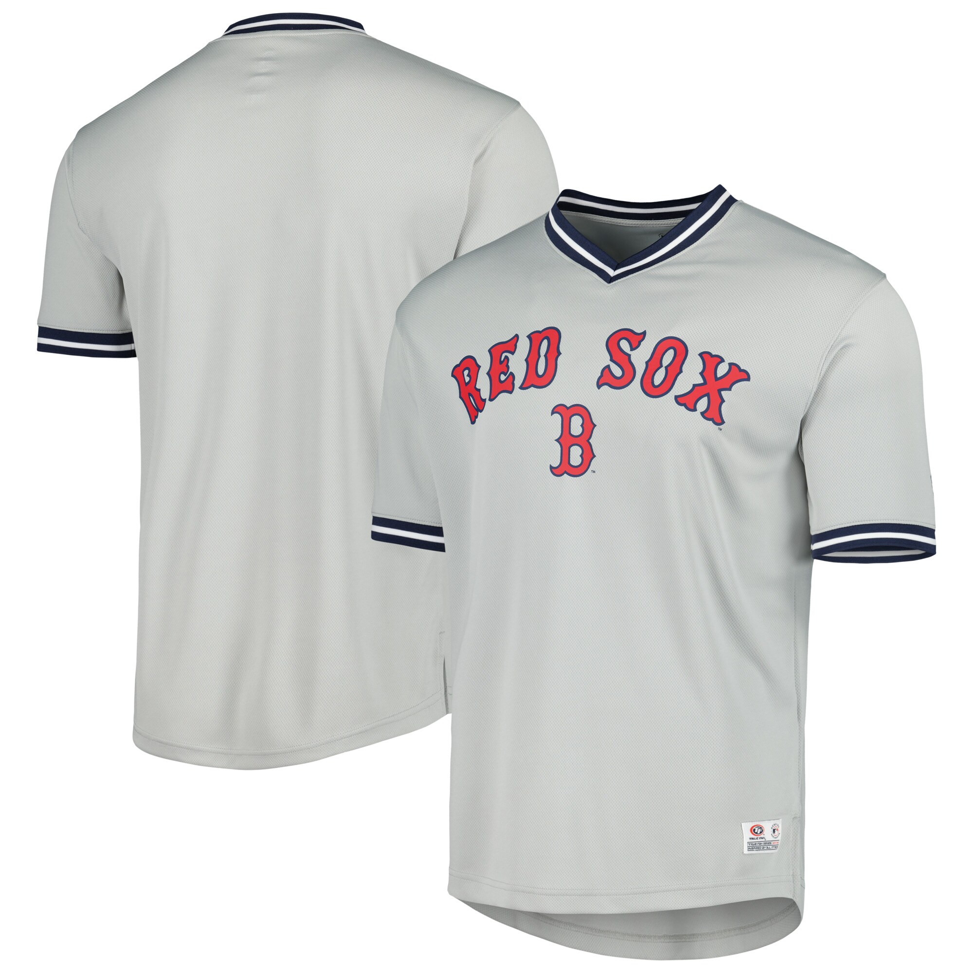 Alternative view of Boston Red Sox V-neck Baseball Jersey - Gray
