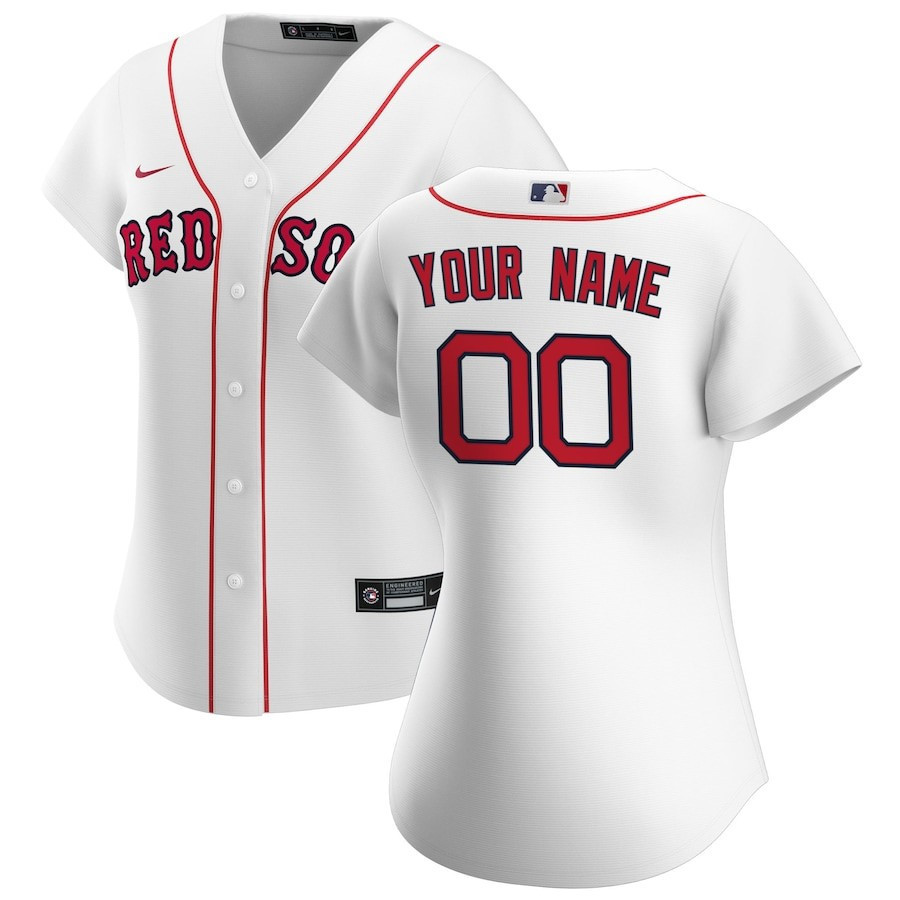 Boston Red Sox Women's Home Custom Baseball Jersey - White