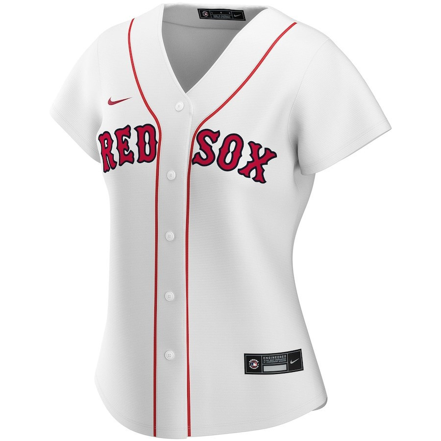 Alternative view of Boston Red Sox Women's Home Custom Baseball Jersey - White
