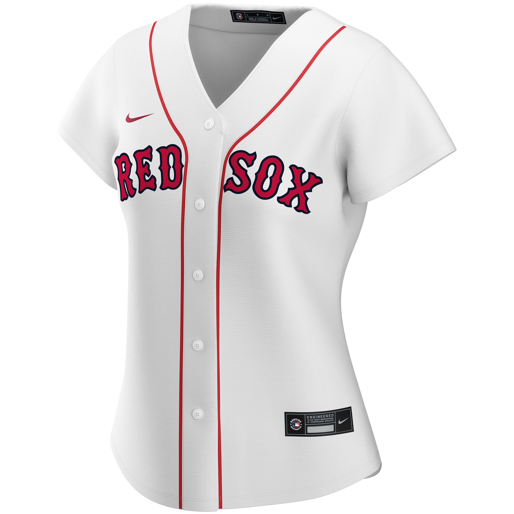 Alternative view of Boston Red Sox Women's Home Replica Custom Baseball Jersey - White