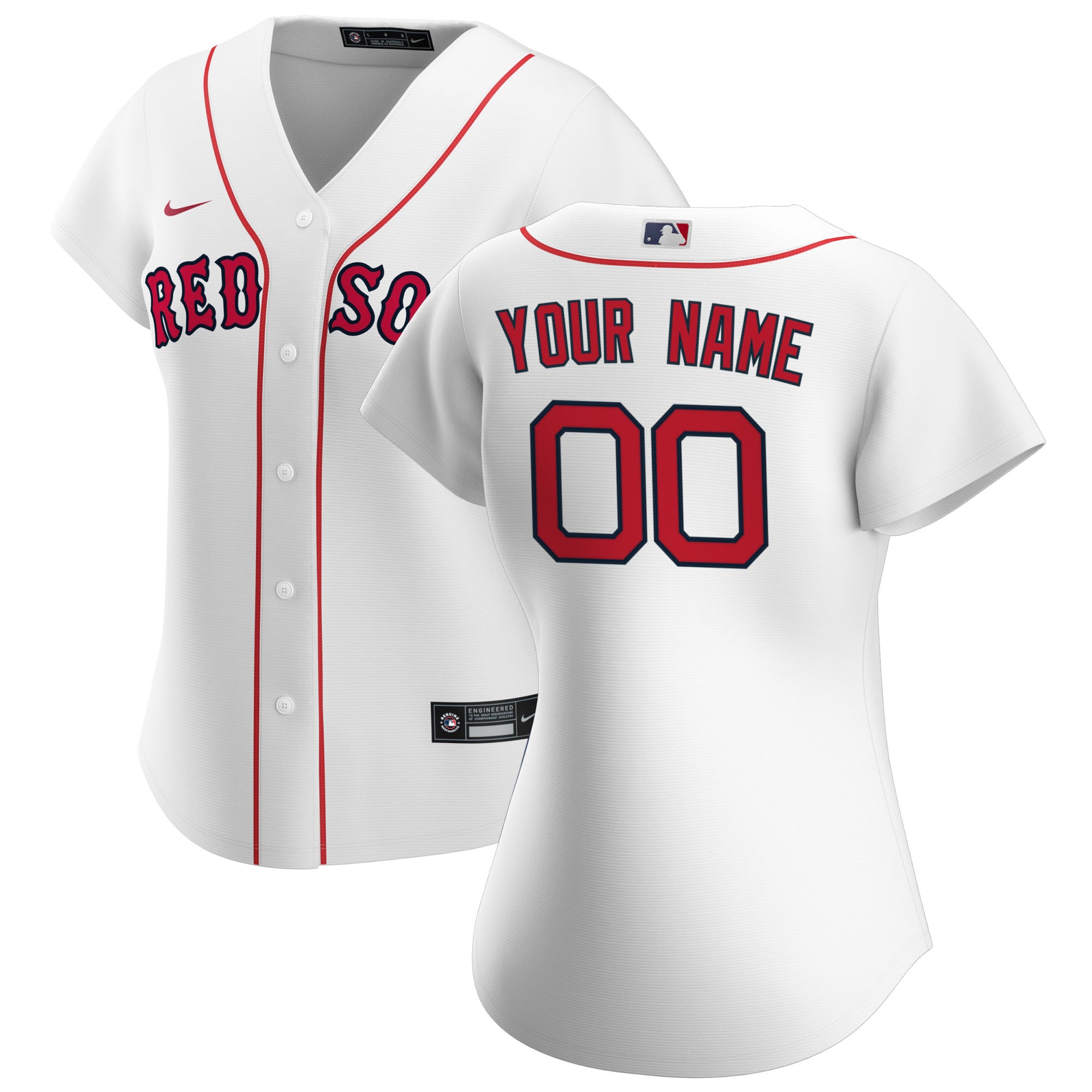 Boston Red Sox Women's Home Replica Custom Baseball Jersey - White