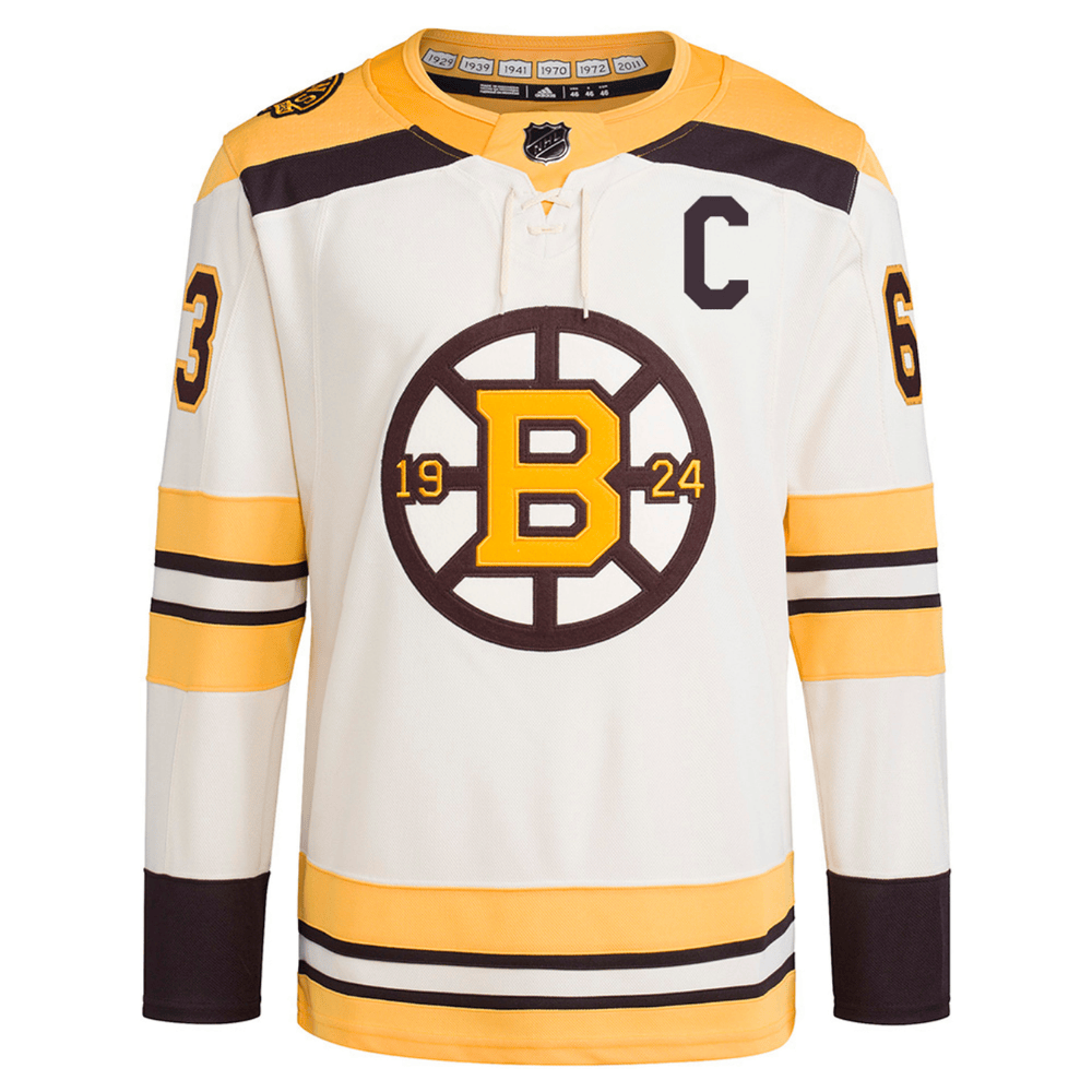 Alternative view of Brad Marchand 63 Boston Bruins 100th Anniversary Primegreen Third Men Hockey Jersey - Cream - JS576 