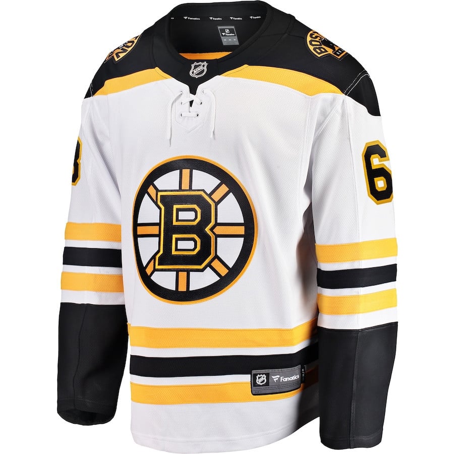Alternative view of Brad Marchand 63 Boston Bruins Away Breakaway Hockey Jersey - Men, White - JS760 