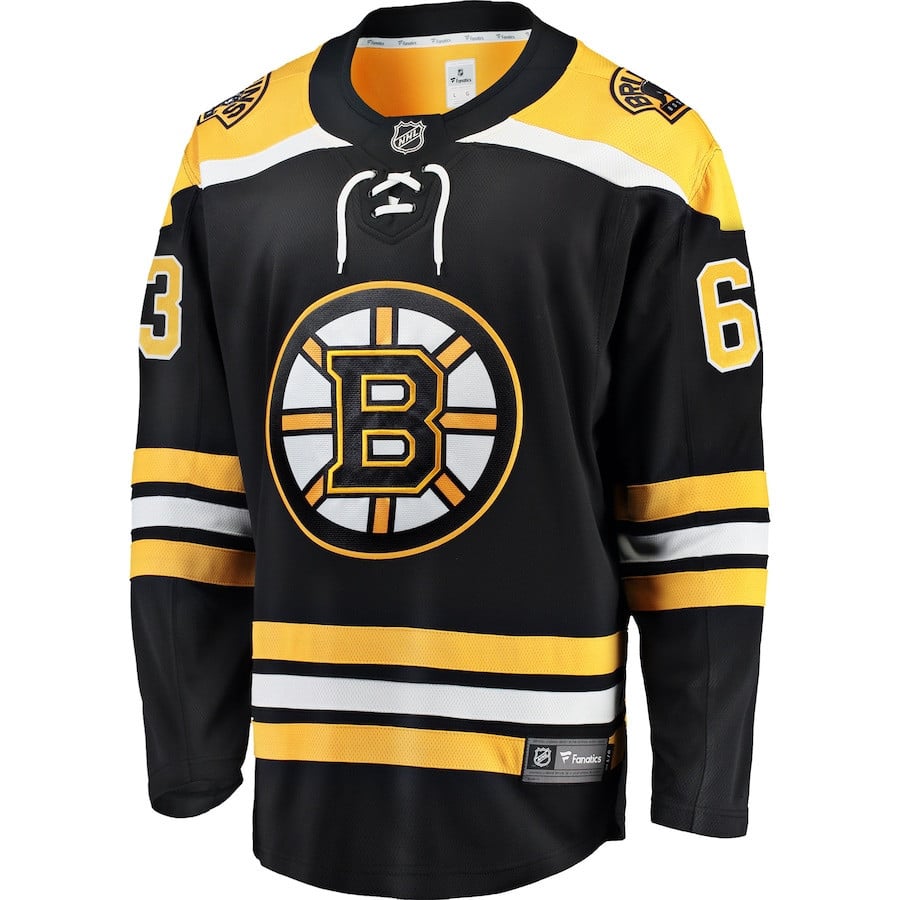 Alternative view of Brad Marchand 63 Boston Bruins Home Breakaway Hockey Jersey - Black - JS288 