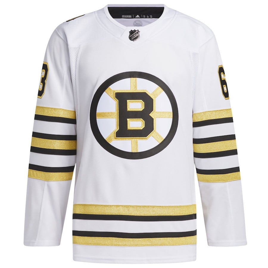 Alternative view of Brad Marchand 63 Boston Bruins Primegreen Men Hockey Jersey - White - JS987 