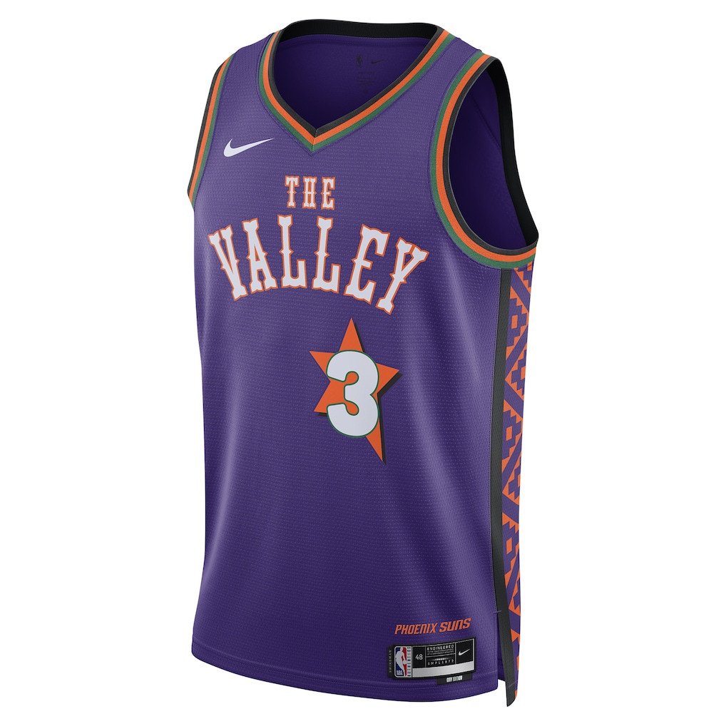 Alternative view of Bradley Beal 3 Phoenix Suns Unisex 2024/25 Swingman Player Basketball Jersey - City Edition - Purple - JS659 