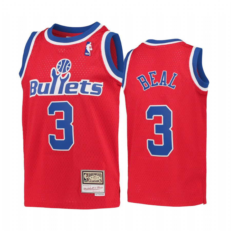 Bradley Beal 3 Washington Wizards Kids Red Hardwood Classics Youth Basketball Jersey - JS286 