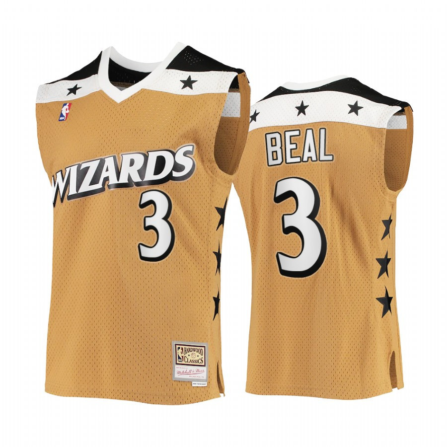 Bradley Beal 3 Washington Wizards Rare Vintage Gold Basketball Jersey HWC Stars - JS908 