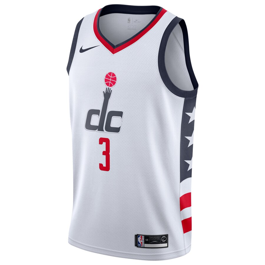 Alternative view of Bradley Beal Washington Wizards 2019/20 Finished City Edition Swingman Basketball Jersey - White