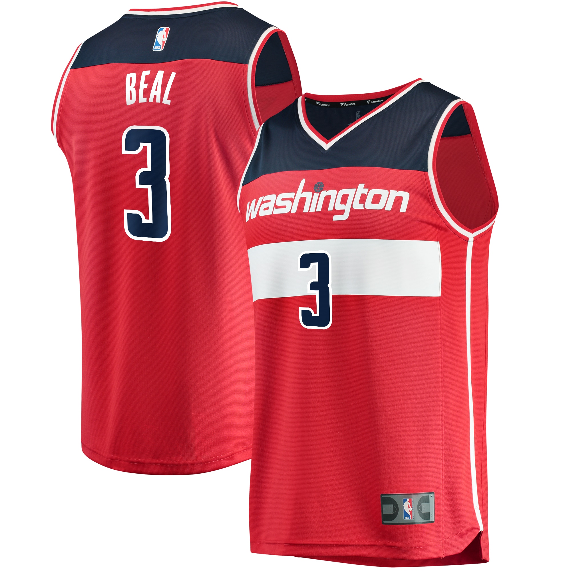 Alternative view of Bradley Beal Washington Wizards Fanatics Branded Fast Break Player Basketball Jersey – Icon Edition – Red