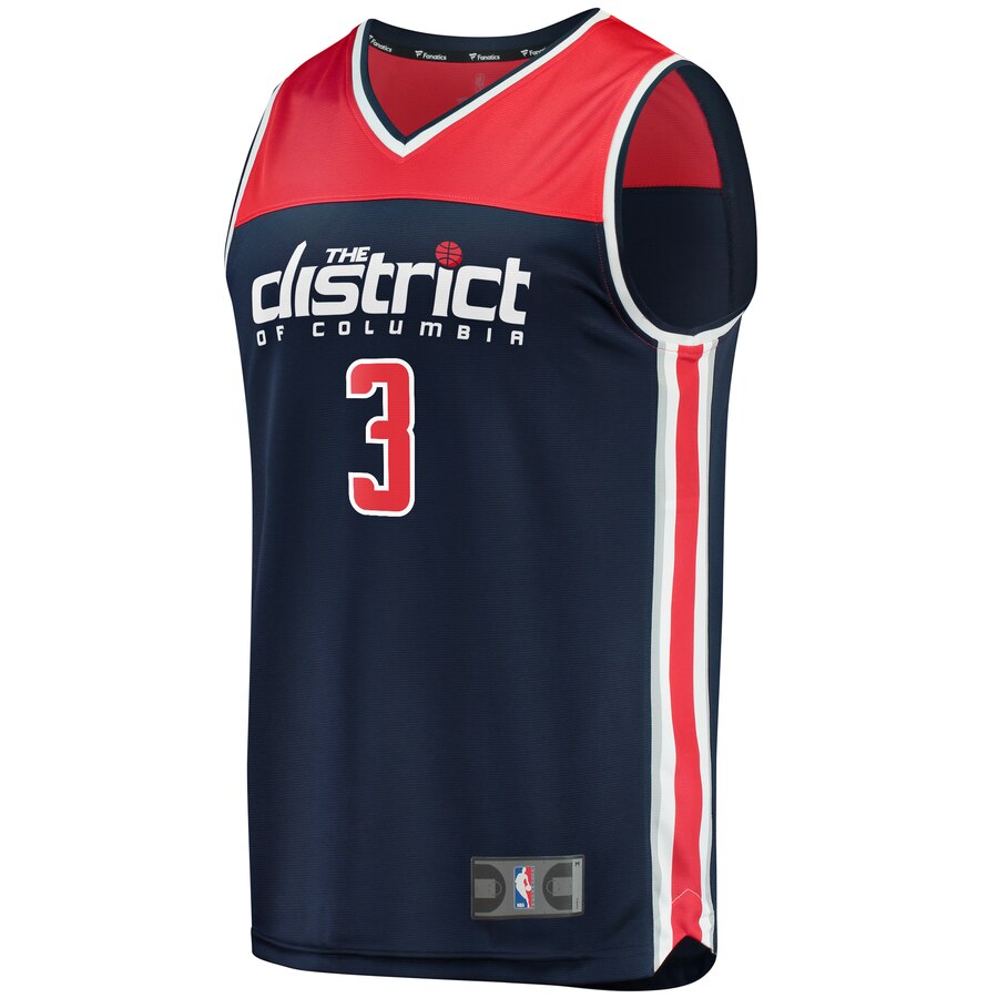 Alternative view of Bradley Beal Washington Wizards Fanatics Branded Fast Break Replica Basketball Jersey – Statement Edition – Navy