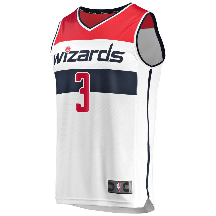 Alternative view of Bradley Beal Washington Wizards Fanatics Branded Fast Break Replica Basketball Jersey White - Association Edition