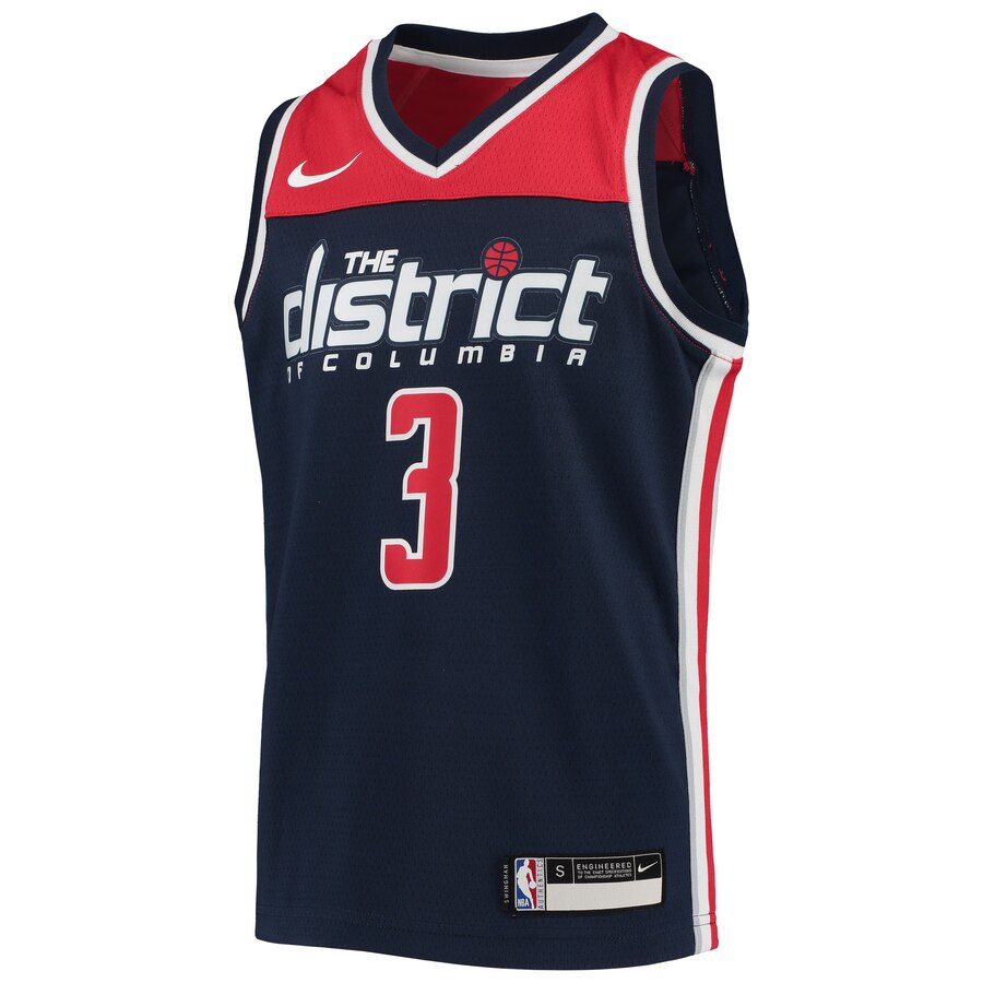 Alternative view of Bradley Beal Washington Wizards Youth Swingman Player Basketball Jersey - Statement Edition - Navy