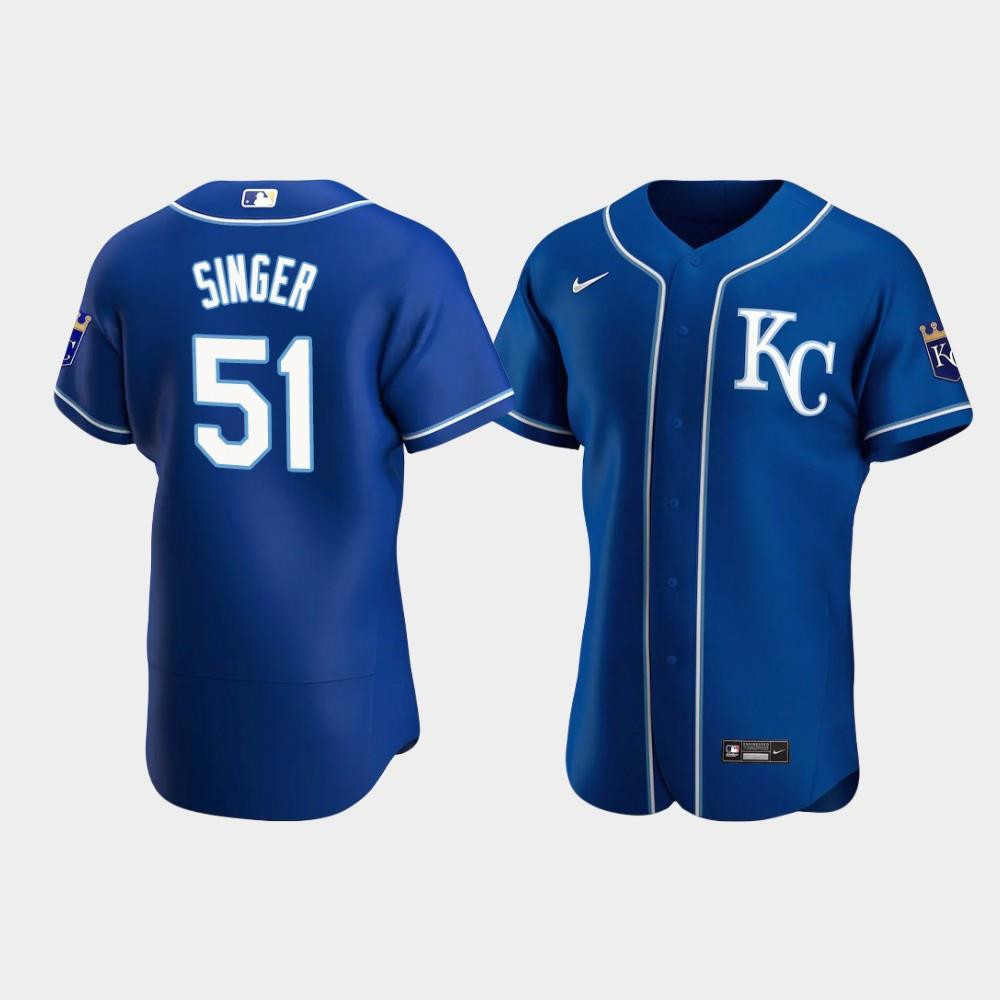 Brady Singer 51 Kansas City Royals Royal Alternate Baseball Jersey Baseball Jersey 