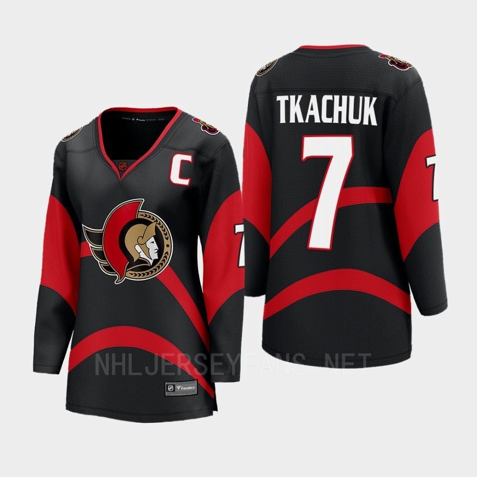 Brady Tkachuk 7 Ottawa Senators 2022 Special Edition 2.0 Women Breakaway Retro Jersey Black - JS170 