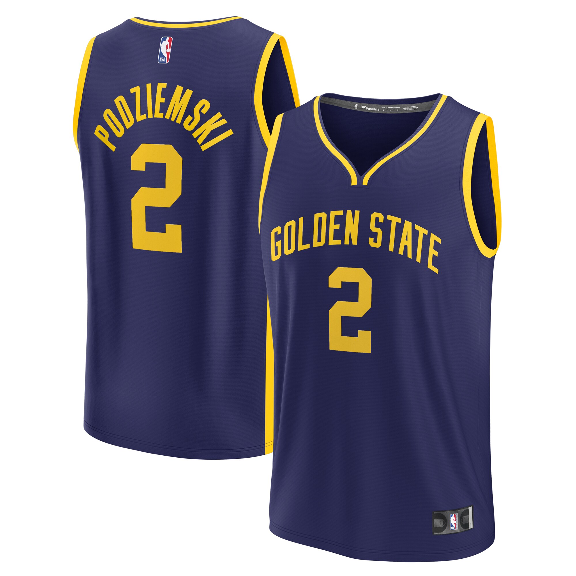 Brandin Podziemski Golden State Warriors Fanatics Fast Break Replica Basketball Jersey - Statement Edition - Navy