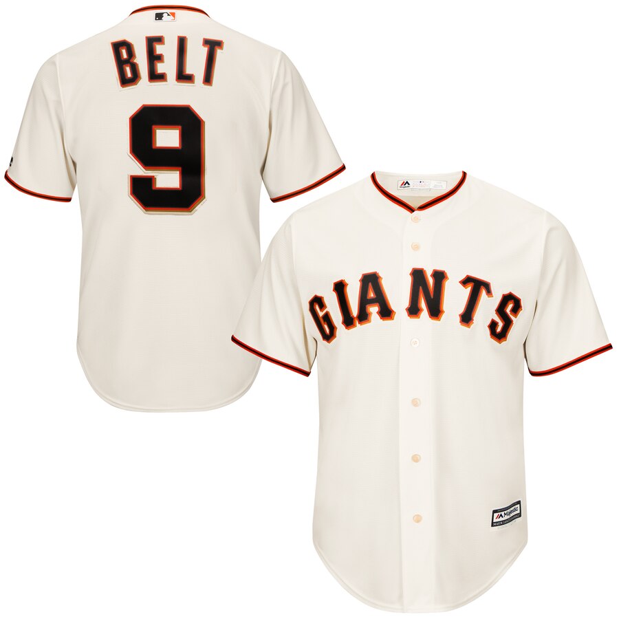 Brandon Belt San Francisco Giants Majestic Cool Base Player Baseball Jersey - Tan