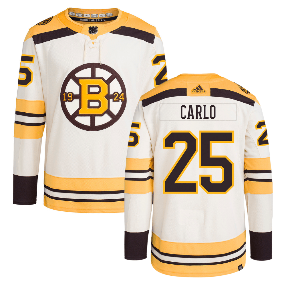 Brandon Carlo 25 Boston Bruins 100th Anniversary Primegreen Third Men Hockey Jersey - Cream - JS111 