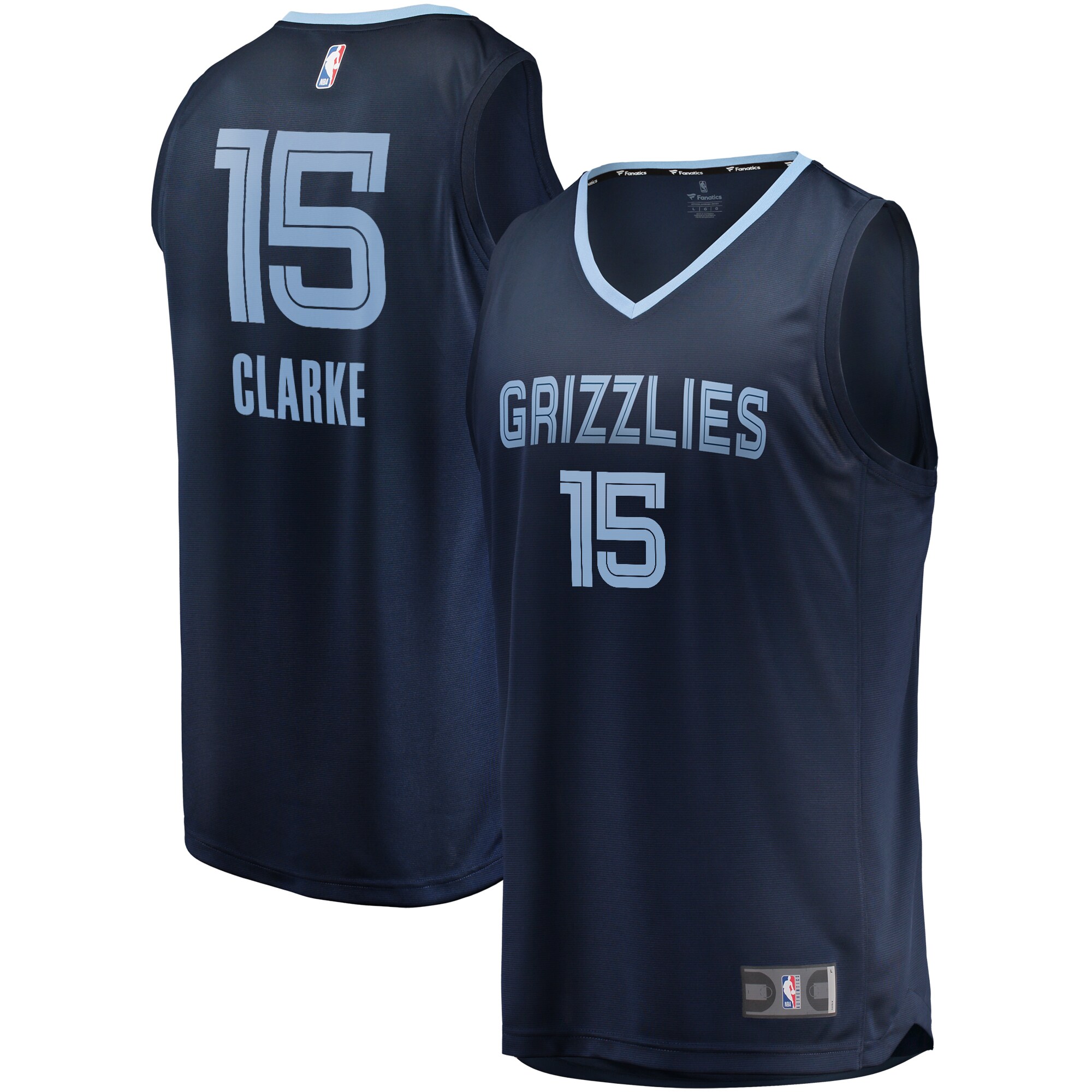 Alternative view of Brandon Clarke Memphis Grizzlies Fanatics Branded Fast Break Replica Basketball Jersey Navy - Icon Edition