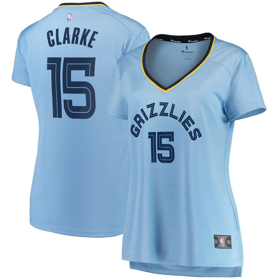 Brandon Clarke Memphis Grizzlies Fanatics Branded Women's Fast Break Replica Basketball Jersey Light Blue - Statement Edition