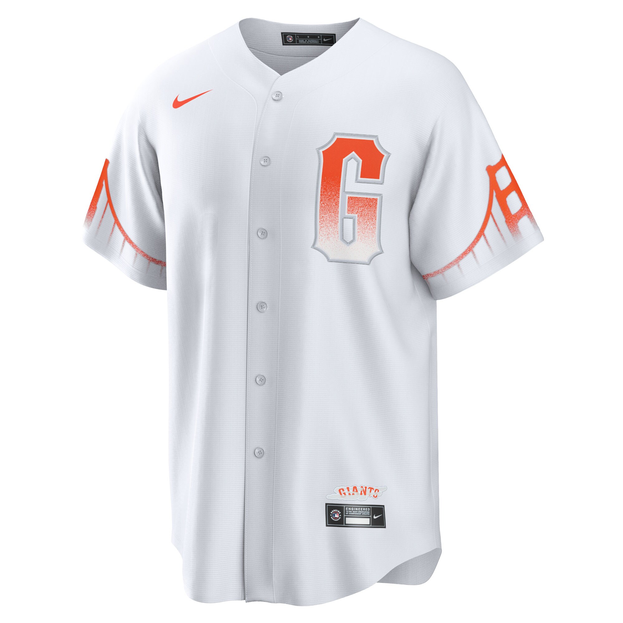 Alternative view of Brandon Crawford San Francisco Giants City Connect Replica Player Baseball Jersey – White