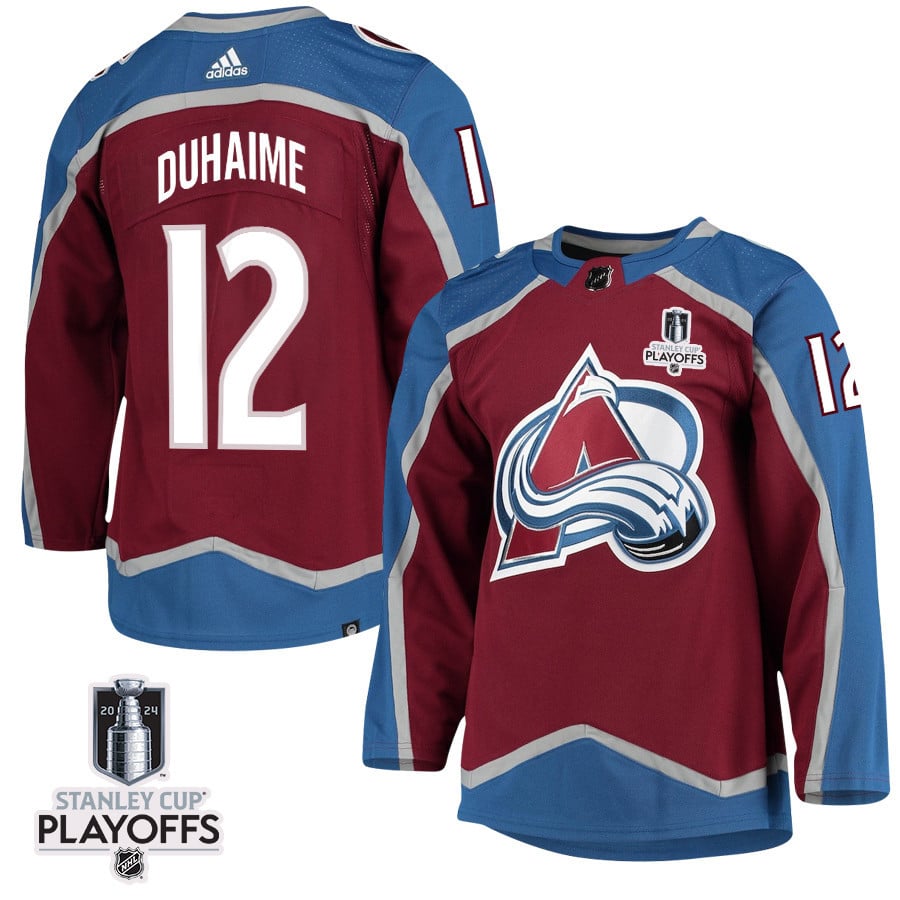 Brandon Duhaime 12 Colorado Avalanche 2024 NHL Playoffs Patch Home Hockey Jersey - Men - JS992 