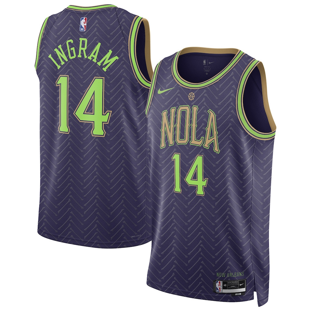 Brandon Ingram 14 New Orleans Pelicans Unisex 2024/25 Swingman Player Basketball Jersey - City Edition - Purple - JS769 