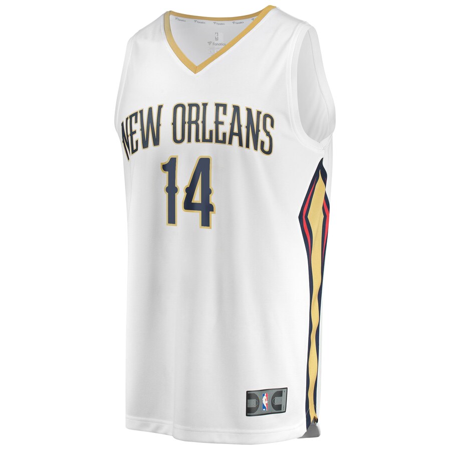 Alternative view of Brandon Ingram New Orleans Pelicans Fanatics Branded Fast Break Replica Basketball Jersey White - Association Edition