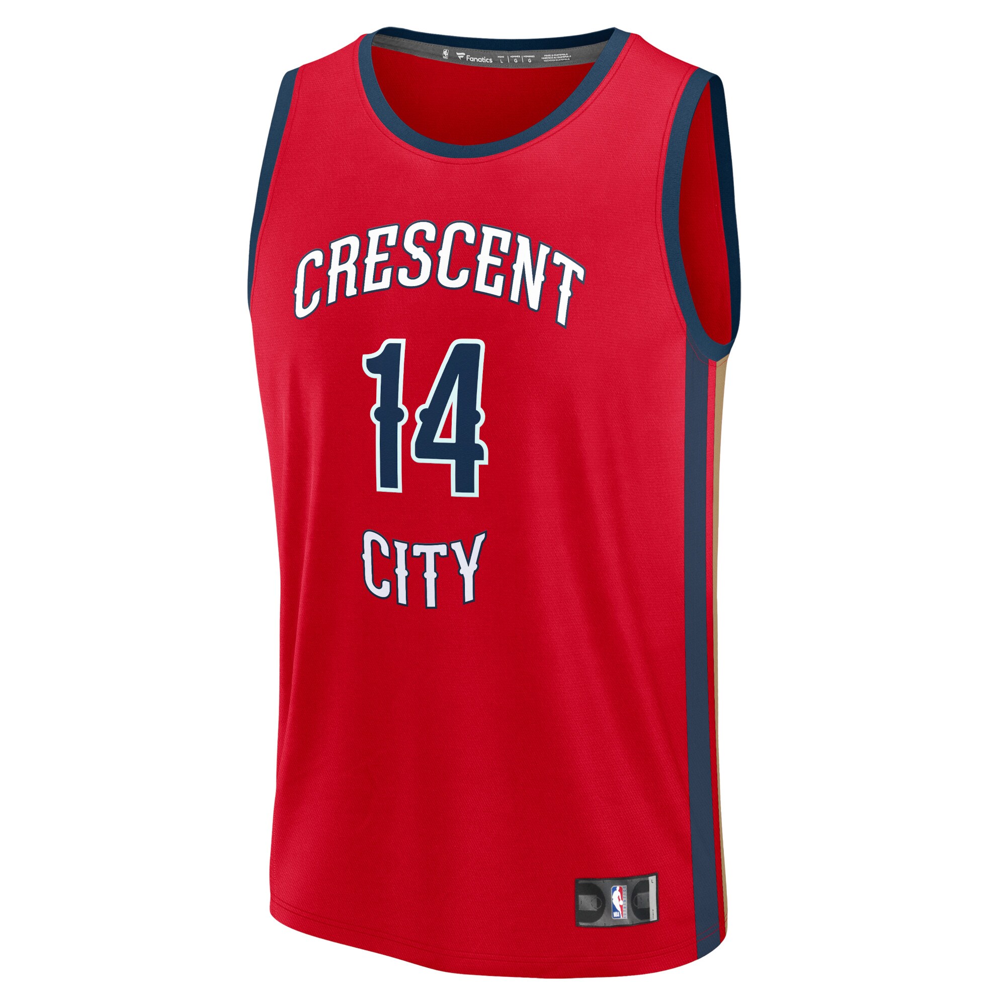 Alternative view of Brandon Ingram New Orleans Pelicans Fanatics Fast Break Replica Basketball Jersey - Statement Edition - Red