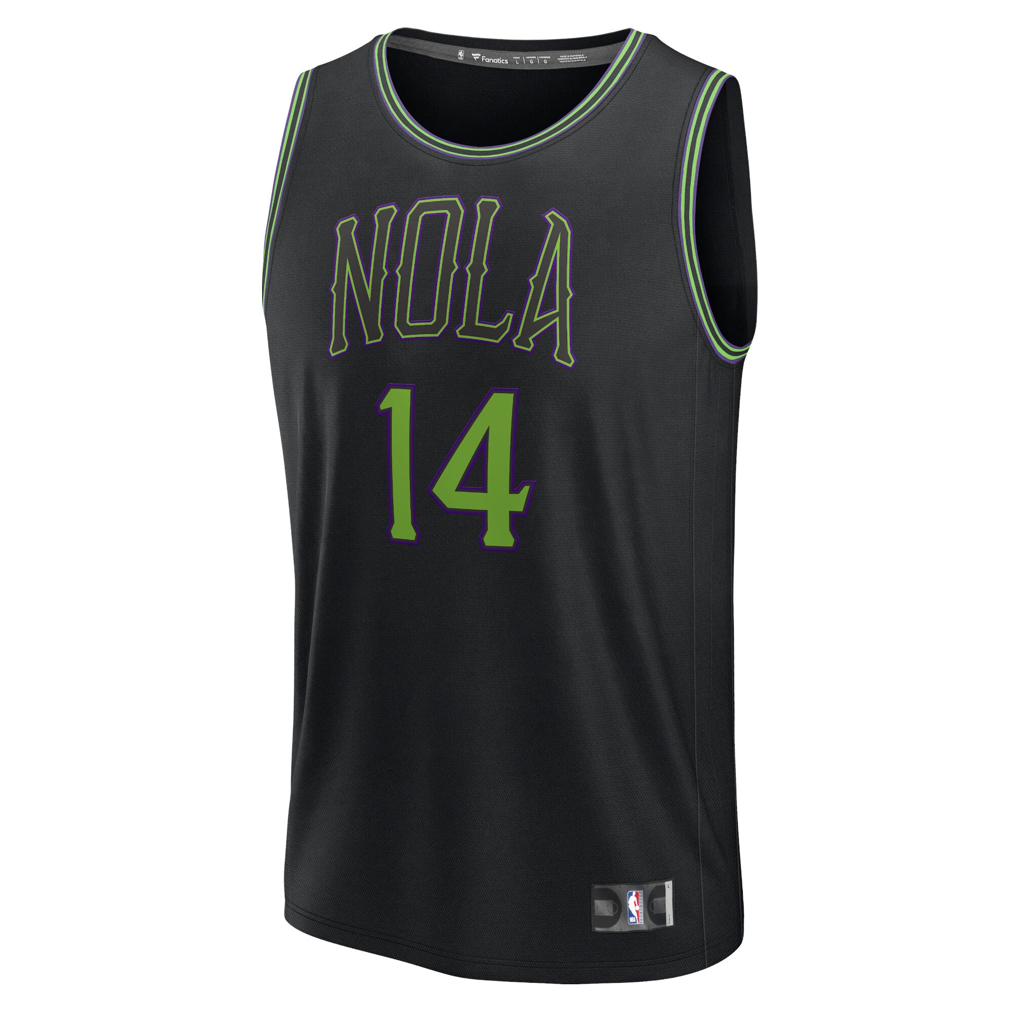 Alternative view of Brandon Ingram New Orleans Pelicans Fanatics Youth Fast Break Basketball Jersey - Black - City Edition