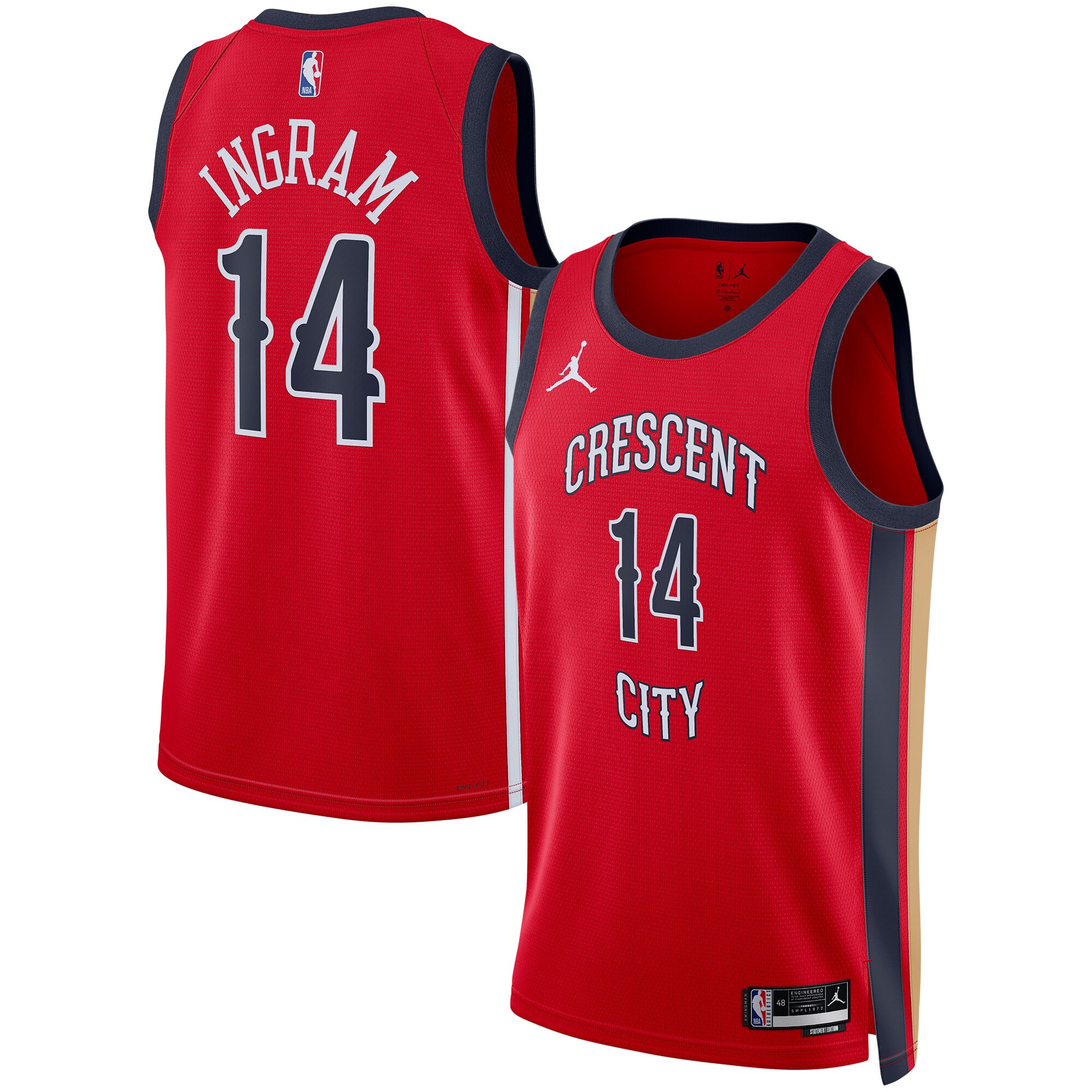 Brandon Ingram New Orleans Pelicans Jordan Brand Unisex Swingman Basketball Jersey - Statement Edition - Red