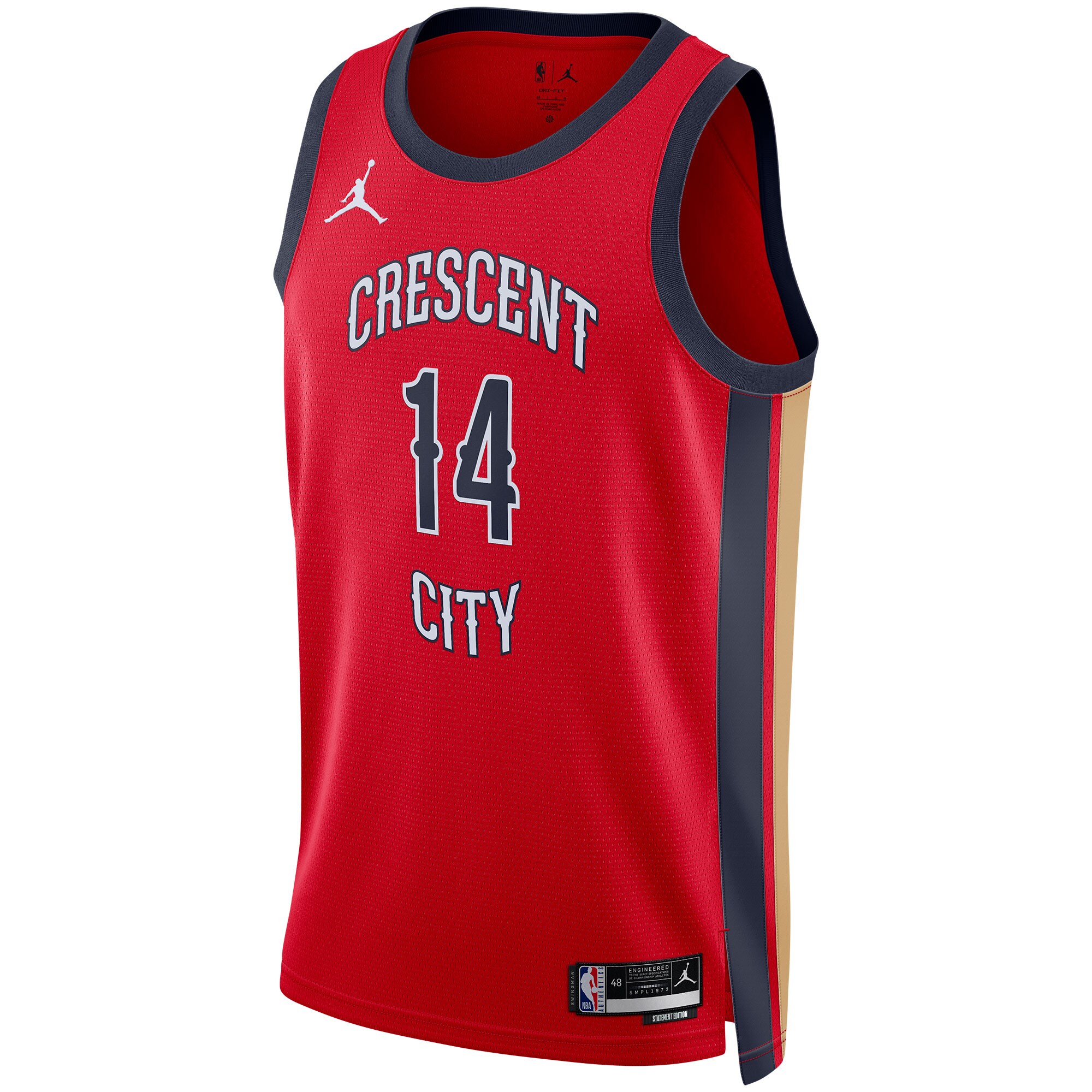 Alternative view of Brandon Ingram New Orleans Pelicans Jordan Brand Unisex Swingman Basketball Jersey - Statement Edition - Red