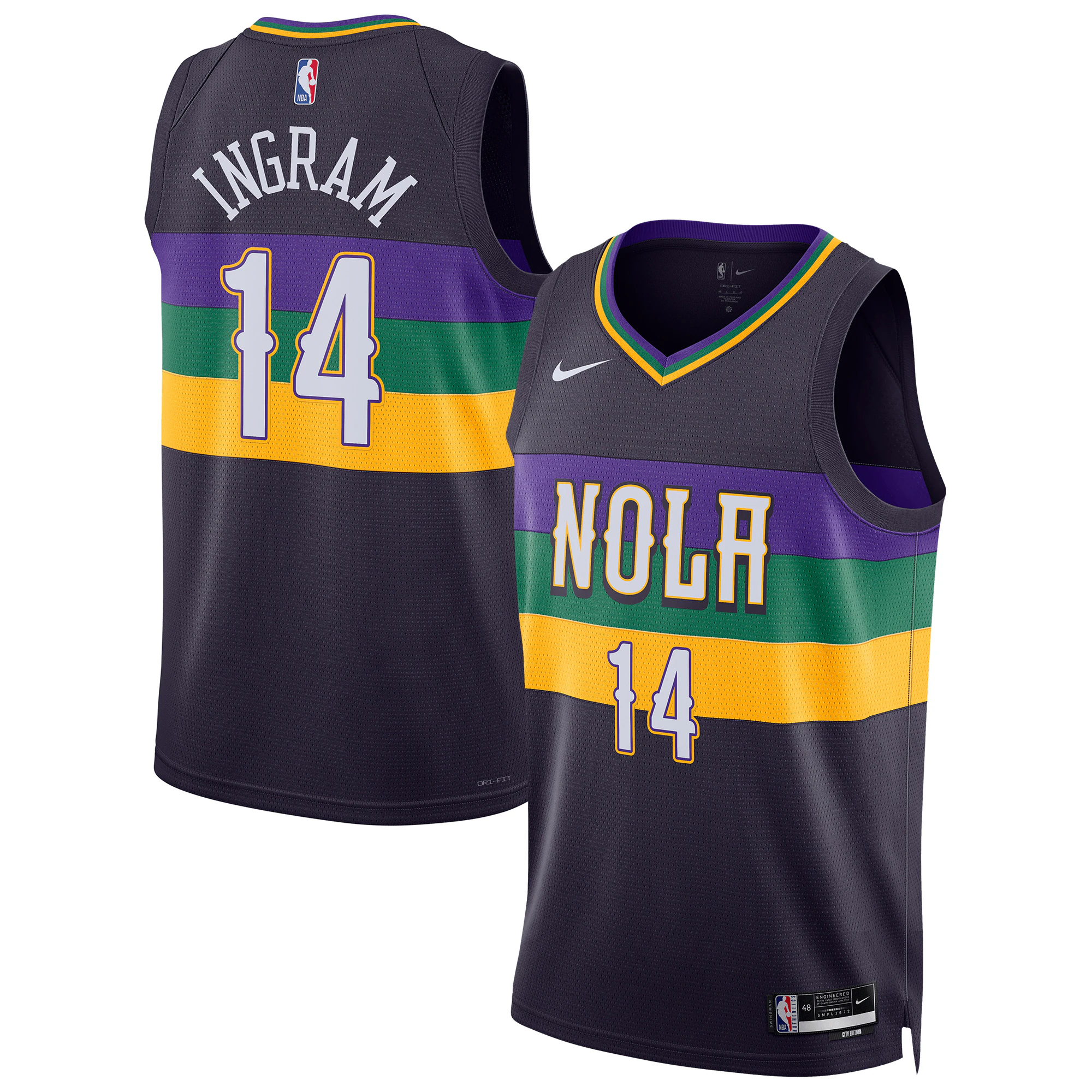 Brandon Ingram New Orleans Pelicans Unisex 2022/23 Swingman Basketball Jersey - City Edition - Purple