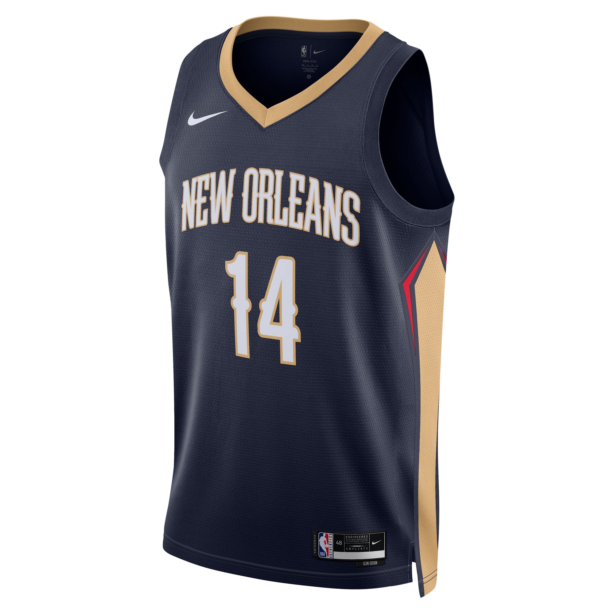 Alternative view of Brandon Ingram New Orleans Pelicans Unisex Swingman Basketball Jersey - Icon Edition - Navy