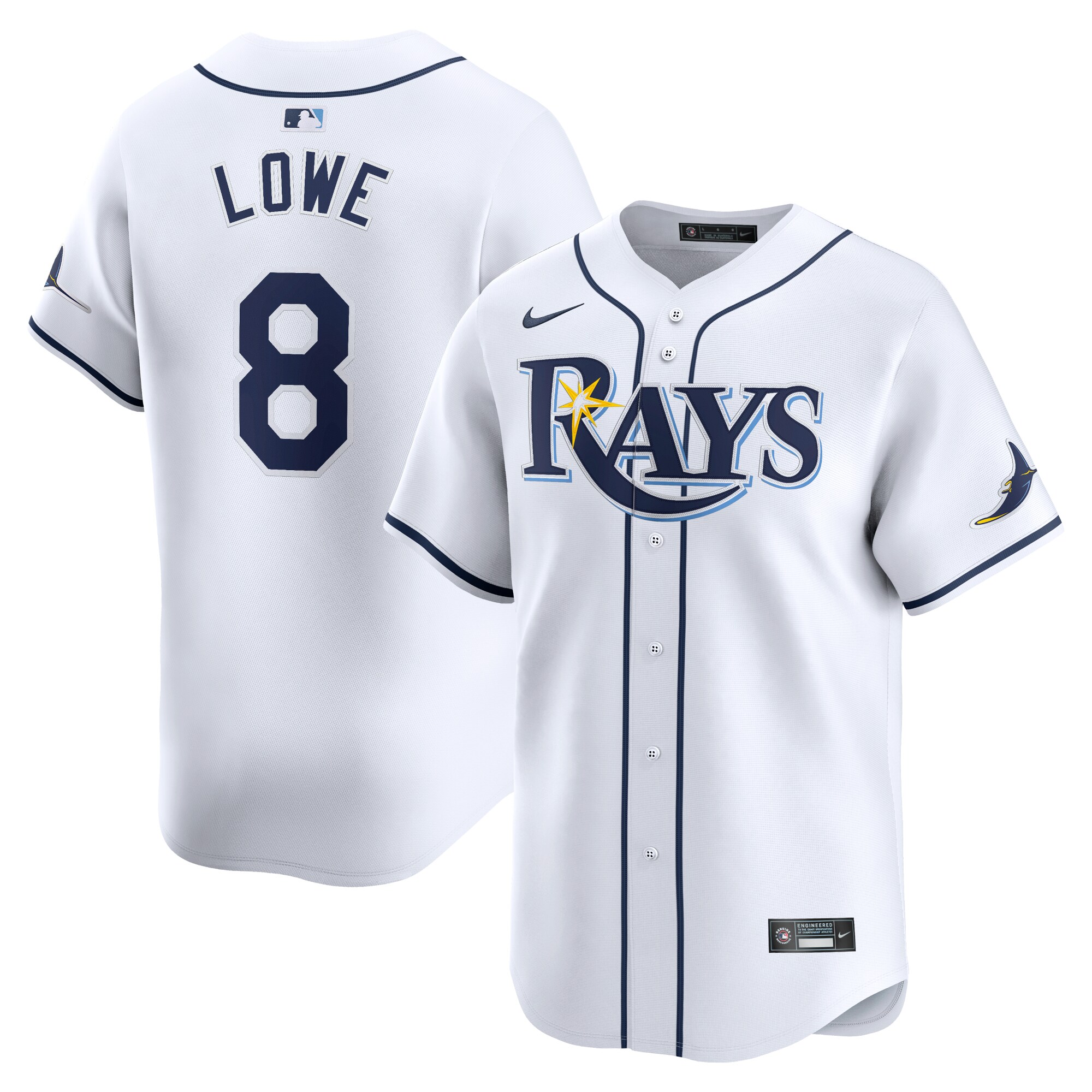 Brandon Lowe Tampa Bay Rays Home Limited Player Baseball Jersey - White